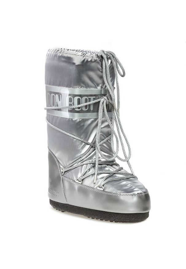 Moon Boot - Śniegowce MOON BOOT - Glance 14016800002 Argento D. Kolor: srebrny. Materiał: materiał, skóra. Szerokość cholewki: normalna. Sezon: zima