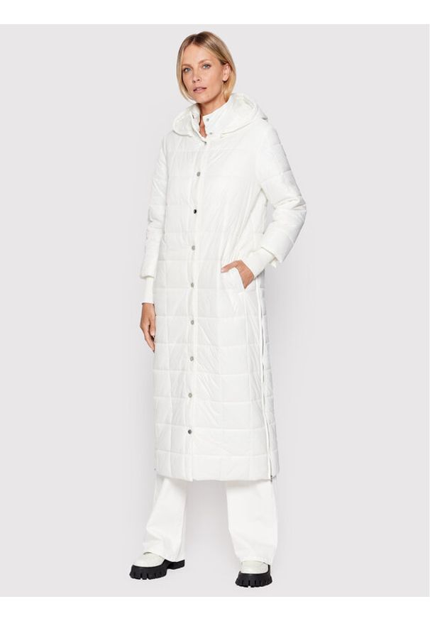 Patrizia Pepe Płaszcz przejściowy 8O0042/A116-W146 Biały Relaxed Fit. Kolor: biały. Materiał: syntetyk
