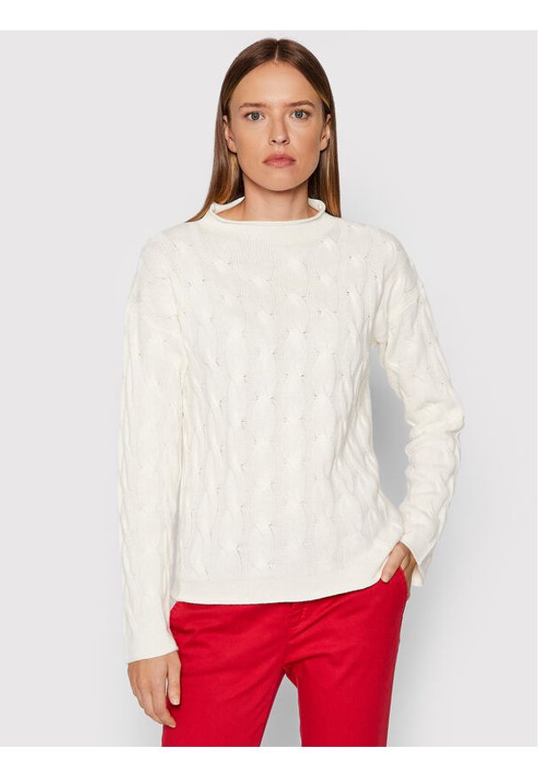 United Colors of Benetton - United Colors Of Benetton Sweter 1335D2467 Biały Regular Fit. Kolor: biały. Materiał: syntetyk