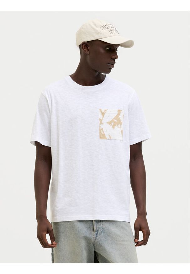 Jack & Jones T-Shirt Split 12272995 Biały Regular Fit. Kolor: biały. Materiał: bawełna