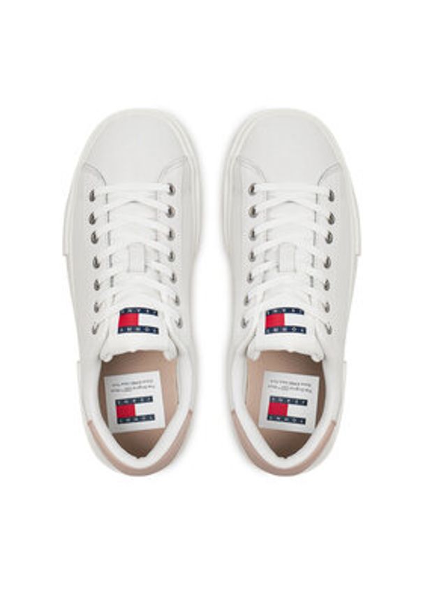 Tommy Jeans Sneakersy Tjw Foxing Flatform Sneaker EN0EN02567 Écru. Materiał: skóra