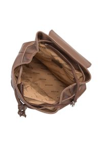 Wittchen - Damski plecak z zaokrągloną kieszenią z przodu. Kolor: brązowy. Materiał: skóra ekologiczna. Wzór: haft. Styl: elegancki #5