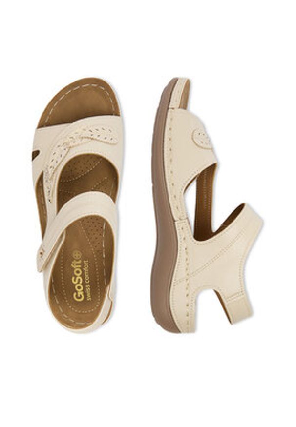 Go Soft Sandały CEO-W80085 Beżowy. Kolor: beżowy. Materiał: skóra