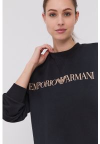 Emporio Armani Underwear - Dres. Kolor: czarny. Materiał: dresówka. Wzór: nadruk #4