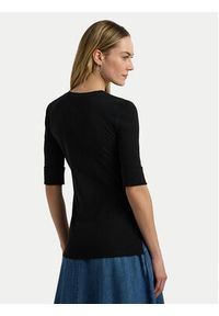 Lauren Ralph Lauren Bluzka 200940439001 Czarny Slim Fit. Kolor: czarny. Materiał: bawełna #4