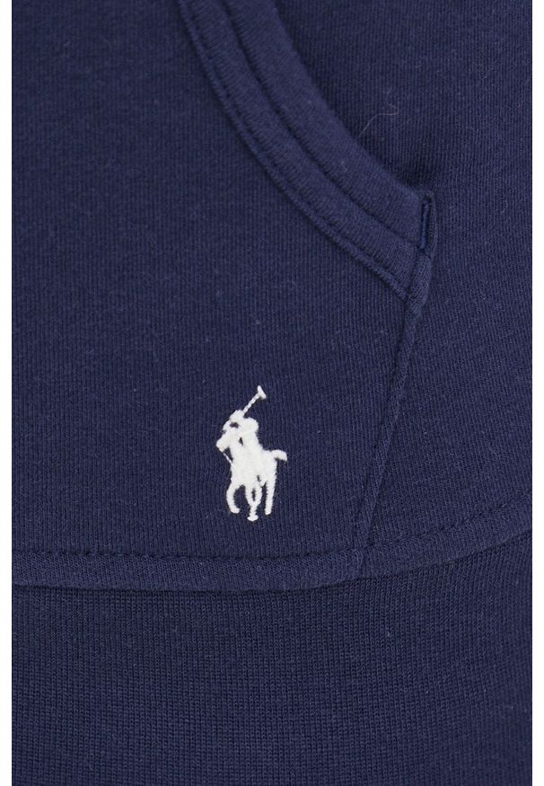 Polo Ralph Lauren bluza męska kolor granatowy z kapturem gładka. Okazja: na co dzień. Typ kołnierza: polo, kaptur. Kolor: niebieski. Materiał: dzianina. Wzór: gładki. Styl: casual