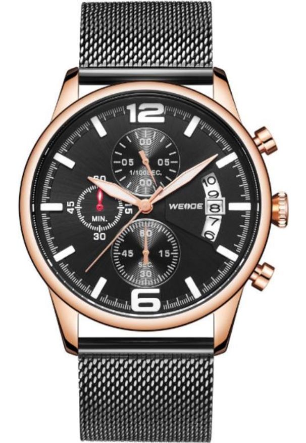 Zegarek Weide Zegarek męski WEIDE WD011 czarny rg Chronograf. Kolor: czarny