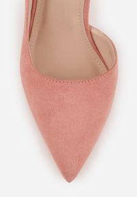 Born2be - Różowe Szpilki Vices ze Skórzaną Wkładką i Wycięciem z Boku Olialira. Okazja: na co dzień. Nosek buta: szpiczasty. Kolor: różowy. Materiał: skóra. Obcas: na szpilce. Styl: wizytowy, casual, elegancki. Wysokość obcasa: średni #6