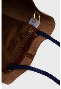 Pepe Jeans torebka skórzana STAR BAG kolor brązowy. Kolor: brązowy. Materiał: skórzane. Rodzaj torebki: na ramię #2