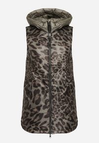 Born2be - Zielona Klasyczna Kamizelka z Pikowanymi Przeszyciami Ettelie. Kolekcja: plus size. Kolor: zielony. Materiał: jeans, skóra. Długość: długie. Styl: klasyczny #5