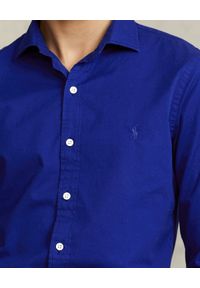 Ralph Lauren - RALPH LAUREN - Niebieska koszula Slim Fit. Okazja: na co dzień. Typ kołnierza: polo. Kolor: niebieski. Materiał: materiał. Wzór: haft. Styl: elegancki, casual