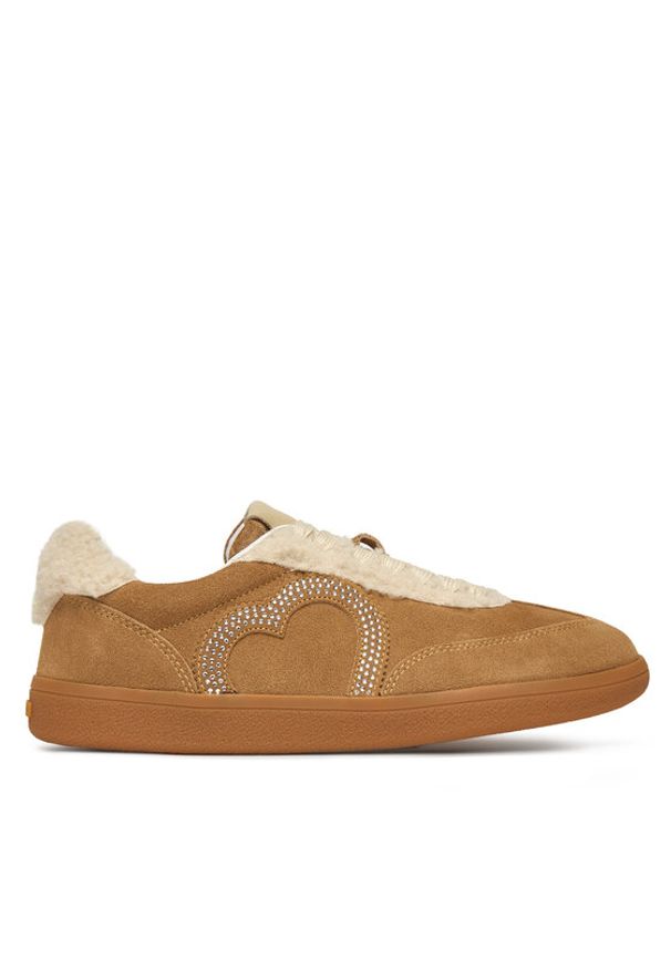 Love Moschino - LOVE MOSCHINO Sneakersy JA15402G0NIGY104 Beżowy. Kolor: beżowy. Materiał: skóra, zamsz