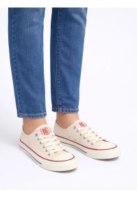 Big-Star - Trampki damskie niskie beżowe NN274272 801. Okazja: na co dzień. Wysokość cholewki: przed kostkę. Kolor: beżowy. Materiał: jeans. Szerokość cholewki: normalna. Sezon: lato. Styl: casual, klasyczny, wakacyjny #6