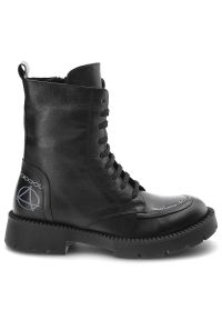 Czarne Botki Venezia Eleganckie Ocieplane Buty Damskie. Okazja: na spacer, na co dzień. Kolor: czarny. Szerokość cholewki: normalna. Wzór: nadruk. Materiał: skóra, futro, syntetyk. Sezon: zima. Obcas: na obcasie. Styl: elegancki. Wysokość obcasa: niski #5