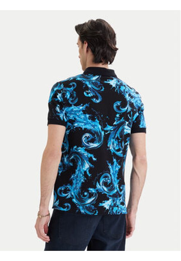 Versace Jeans Couture Polo 80GAG6S0 JS549 Niebieski Regular Fit. Typ kołnierza: polo. Kolor: niebieski. Materiał: bawełna