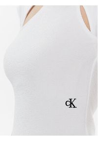Calvin Klein Jeans Bluzka J20J220779 Biały Slim Fit. Kolor: biały. Materiał: syntetyk #4