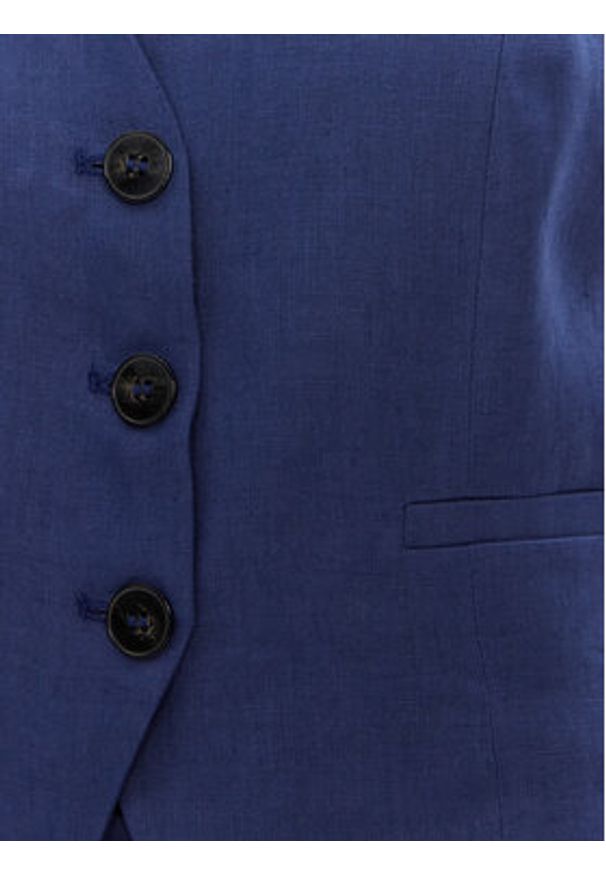 Marella Kamizelka Anemone 2515151012 Niebieski Regular Fit. Kolor: niebieski. Materiał: len