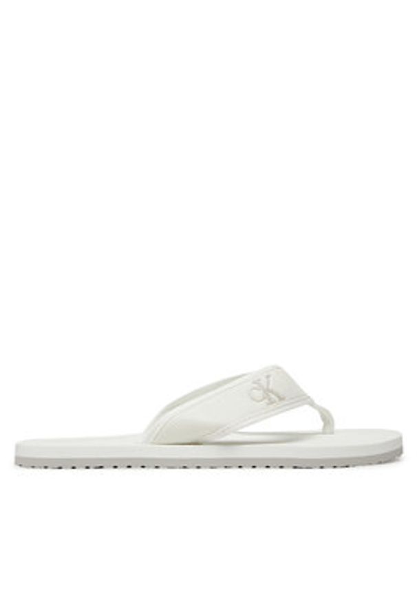 Calvin Klein Jeans Japonki Thong+ Cv YM0YM01235 Biały. Kolor: biały. Materiał: materiał