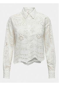 only - ONLY Koszula Bobby 15314566 Biały Cropped Fit. Kolor: biały. Materiał: bawełna