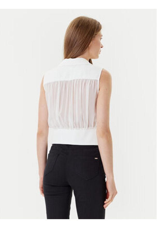 Morgan Top 242-OPLI Biały Slim Fit. Kolor: biały. Materiał: syntetyk