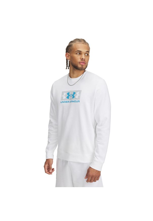 Bluza Under Armour Rival Terry Logo. Kolor: biały. Materiał: tkanina. Sport: bieganie