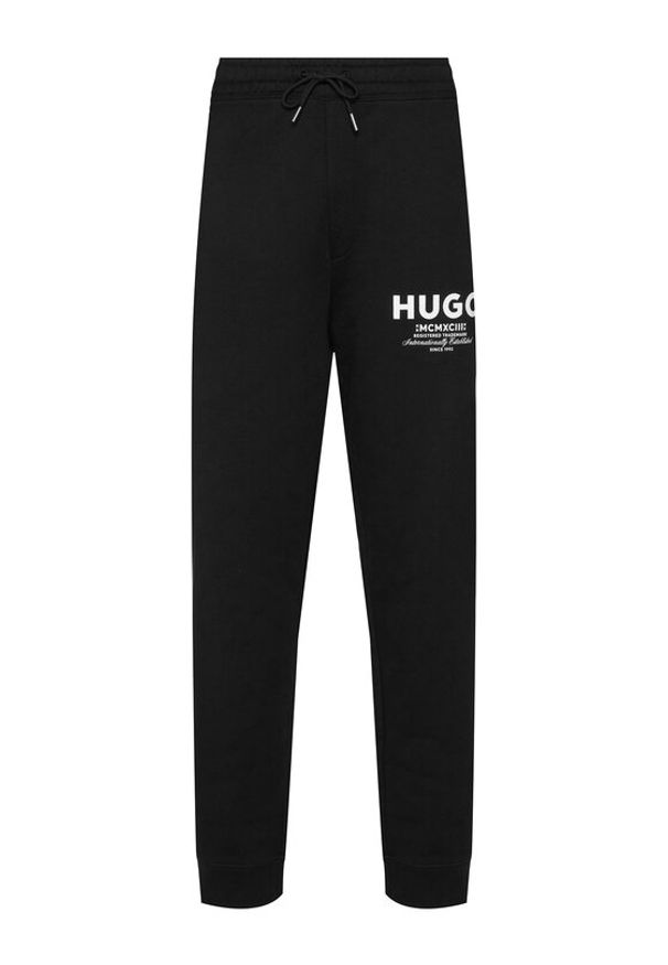 Hugo - HUGO Spodnie dresowe Nevez 50510734 Czarny Loose Fit. Kolor: czarny. Materiał: bawełna