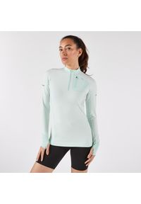 KIPRUN - Bluza do biegania damska Kiprun Run 900 Warm. Kolor: zielony, niebieski, wielokolorowy. Materiał: materiał. Sport: bieganie