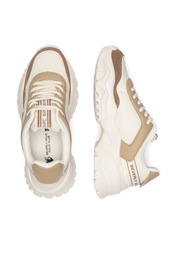 Beverly Hills Polo Club Sneakersy WFA3160-1 Beżowy. Kolor: beżowy. Materiał: skóra