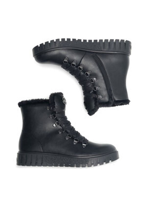 Rieker Trzewiki Y3432-00 Czarny. Kolor: czarny. Materiał: skóra