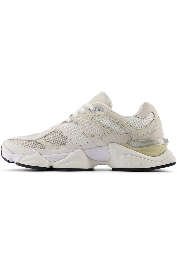 Buty unisex New Balance U9060WHT – beżowe. Kolor: beżowy. Materiał: zamsz, skóra, materiał, syntetyk, guma. Szerokość cholewki: normalna. Sport: turystyka piesza