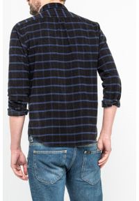 Lee - LEE BUTTON DOWN MĘSKA KOSZULA MATERIAŁOWA W KRATE KRATA NIGHT SKY L880YZSJ 112123503. Typ kołnierza: button down. Materiał: materiał #3