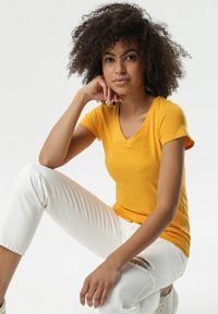 Born2be - Żółty T-shirt Nysalphia. Kolor: żółty #5