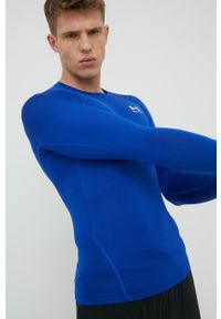 Under Armour longsleeve treningowy kolor niebieski gładki. Okazja: na co dzień. Kolor: niebieski. Materiał: skóra, materiał. Długość rękawa: długi rękaw. Wzór: gładki. Styl: casual