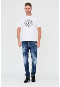 Just Cavalli - JUST CAVALLI Biały męski t-shirt Fiche, Rozmiar S. Kolor: biały #6
