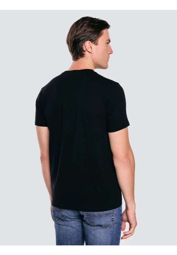 Big-Star - Koszulka męska z nadrukiem czarna Marr 906. Okazja: na co dzień. Kolor: czarny. Materiał: dzianina, bawełna, jeans. Wzór: nadruk. Styl: wizytowy, casual, klasyczny