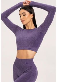 GYM GLAMOUR - Koszulka fitness damska Gym Glamour z długim rękawem seamless. Kolor: fioletowy. Długość rękawa: długi rękaw. Długość: długie. Styl: glamour