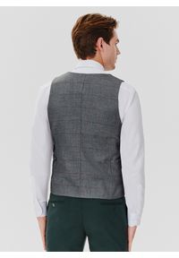 Pako Lorente - PAKO LORENTE – Szara dwurzędowa kamizelka męska w kratę. Okazja: na ślub cywilny, na wesele. Kolor: szary. Styl: elegancki, młodzieżowy #3
