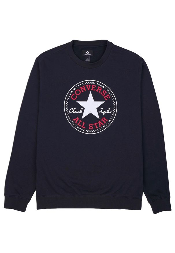 Bluza Converse Converse Go-To All Star Patch Crew Standard, Mężczyźni. Kolor: niebieski. Materiał: materiał, bawełna. Sport: skateboard