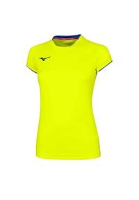 Mizuno - Jersey mizuno femme Core. Kolor: niebieski, żółty, wielokolorowy. Materiał: jersey. Sport: fitness
