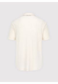 Pako Lorente - PAKO LORENTE - Ażurowa koszula męska z krótkim rękawem ecru. Okazja: na co dzień. Materiał: poliester, bawełna. Długość rękawa: krótki rękaw. Długość: krótkie. Wzór: ażurowy. Sezon: wiosna. Styl: casual #2