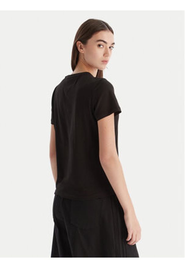Tommy Jeans T-Shirt Linear DW0DW21964 Czarny Regular Fit. Kolor: czarny. Materiał: bawełna, wiskoza