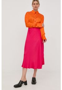 Birgitte Herskind spódnica kolor fioletowy midi rozkloszowana. Kolor: fioletowy. Materiał: guma, tkanina