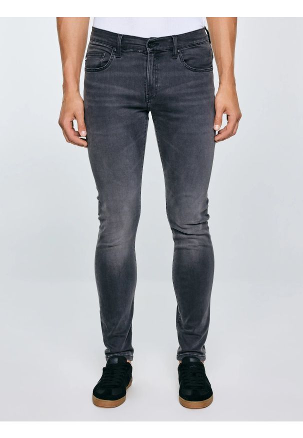 Big-Star - Jeansy męskie skinny szare Deric 893. Okazja: na co dzień. Kolor: szary. Styl: casual