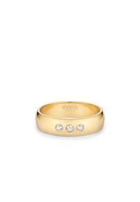 W.KRUK - Obrączka ślubna złota Promiso damska. Materiał: złote. Kolor: złoty. Wzór: aplikacja, gładki. Kamień szlachetny: brylant #1