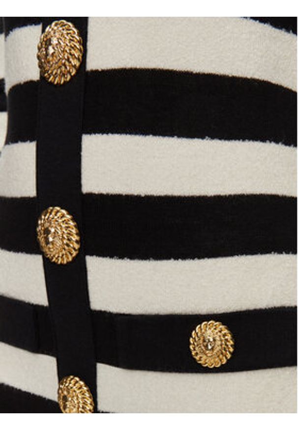 Balmain Sukienka dzianinowa DF1R9193JI70 Czarny Regular Fit. Kolor: czarny. Materiał: syntetyk