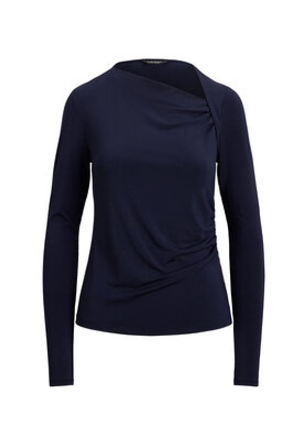 Lauren Ralph Lauren - LAUREN RALPH LAUREN Bluzka 200980153001 Granatowy Slim Fit. Kolor: niebieski. Materiał: lyocell