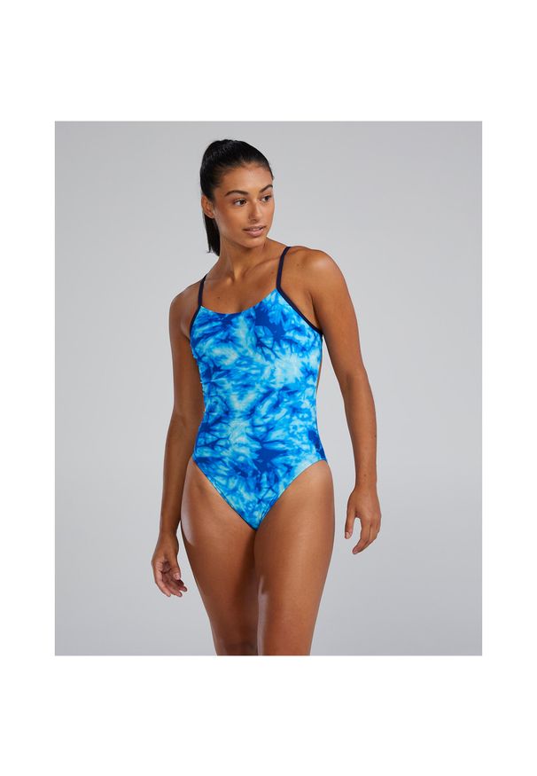 Strój pływacki damski TYR Cutoutfit Swimsuit - Azultec. Kolor: niebieski