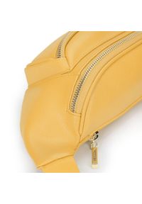 Wittchen - Damska torebka nerka skórzana z kieszonką. Kolor: żółty. Materiał: skóra. Wzór: aplikacja #5