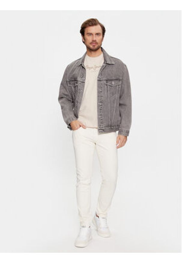 Pepe Jeans T-Shirt Eggo N PM508208 Beżowy Regular Fit. Kolor: beżowy. Materiał: bawełna