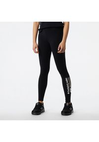 Spodnie damskie New Balance WP23800BK – czarne. Kolor: czarny. Materiał: bawełna, dresówka, poliester. Sport: fitness #1